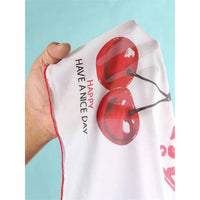 S -XL Cherry Printed Short Sleeve Bikini Female Swimsuit Women Swimwear Three-Pieces Bikini Set Bather Bathing Suit Swim V6854