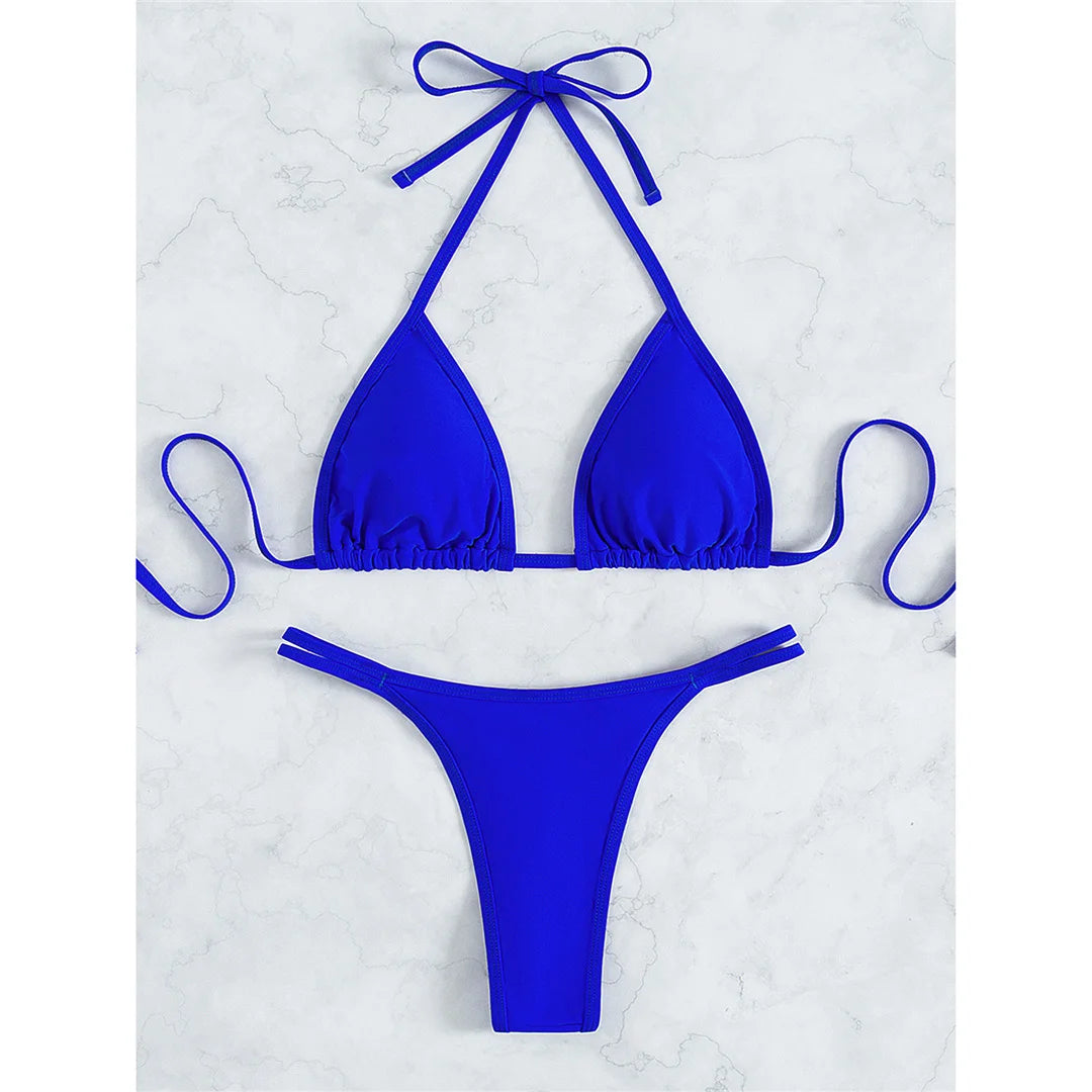 XS - L Rhinestone Extreme Mini Micro Thong Bikini Women Swimwear Female Swimsuit Two-Pieces Bikini Set Bather Bathing Suit V3384