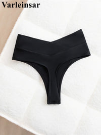 S - XL High Waist High Leg Cut Bikini Bottom Swim Brief Women Swimwear Female Bather Brazilian Tanga Panties Underwear V7095