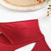 Cut Out Asymmetric One Shoulder One Piece Swimsuit Women Swimwear Female Monokini High Leg Cut Bather Bathing Suit Swim V6254