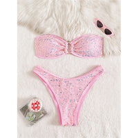 5 Colors Sequins Shiny Bling Women Swimwear Bandeau Bikini Female Swimsuit Two-Pieces Bikini Set Bather Bathing Suit Swim V7311