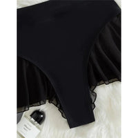 New Sexy Ruffled Mini MIcro Thong Bikini Bottom Swim Brief Women Swimwear Female Bather Brazilian Tanga Panties Underwear V4267