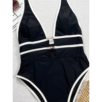 Deep V Neck Halter High Leg Cut One Piece Swimsuit Women Swimwear Female Backless Monokini Padded Bather Bathing Suit Swim V6710