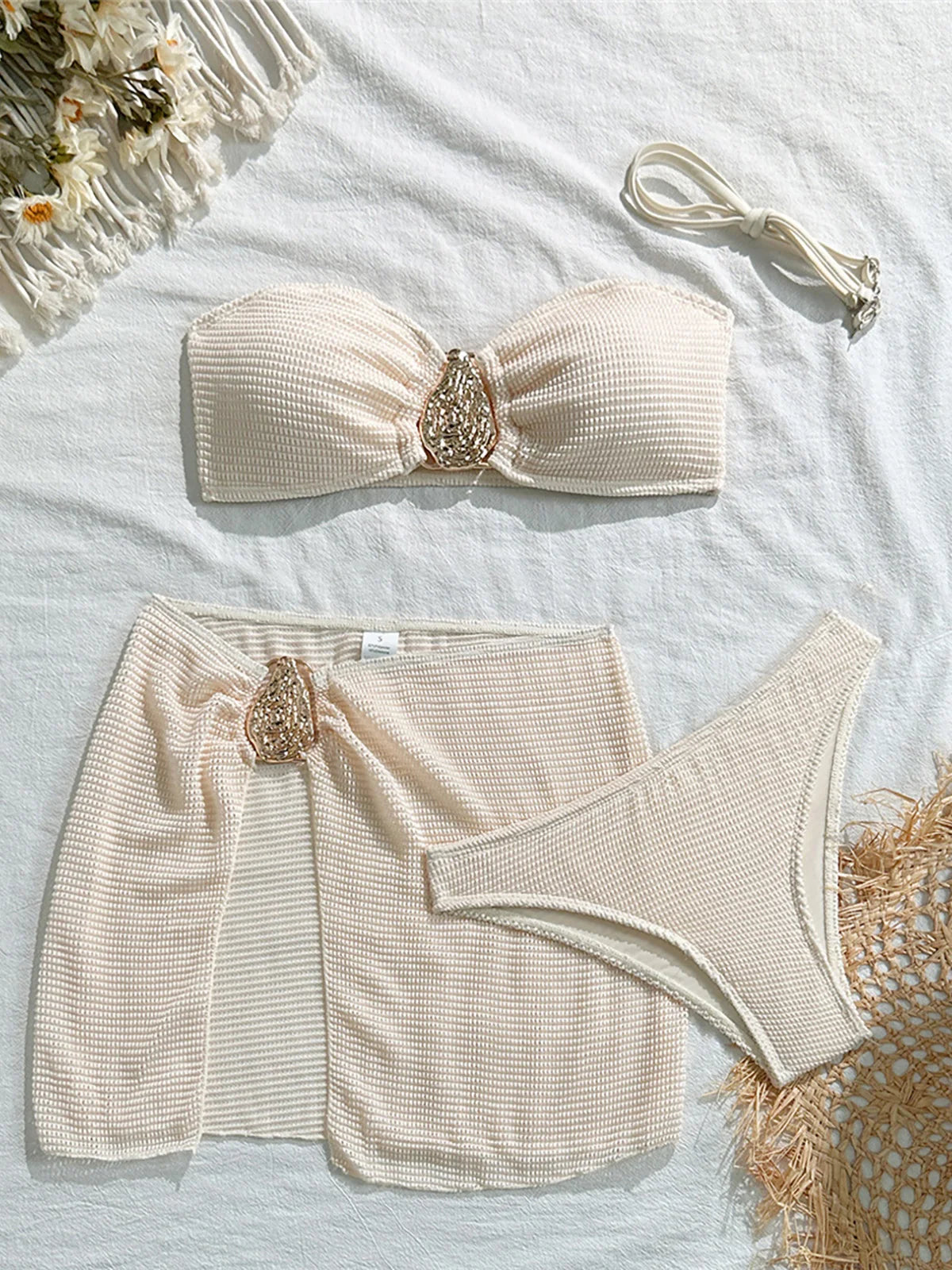 With Skirt High Leg Cut Brazilian Bikini Women Swimwear Female Swimsuit Three-pieces Bikini set Bather Bathing Suit Swim V6741