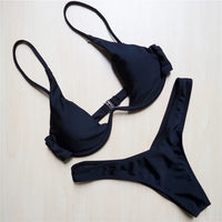 S - XL V-bar Underwired Bikini Female Swimsuit Women Swimwear Two-Piece V Shape Wire Bikini Set Bather Bathing Suit Swim V439