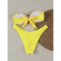 7 Colors Bandeau Metal Ring Brazilian Bikini Female Swimsuit Women Swimwear Two-Pieces Bikini Set Bather Bathing Suit Swim V6516