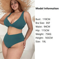0XL - 4XL New Tie Dye Bikini Large Size Swimwear Plus Size Women Swimsuit Female Two-Pieces Bikini Set Bather Bathing Suit V5948