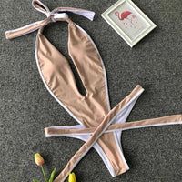 2026 Neon Green Women Swimwear High Cut Backless One Piece Swimsuit Female Bather Sexy Halter Bathing Suit Swim Monokini V1336G