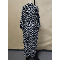 Printed Long Sleeve With Belt V Neck Beach Dress Beach Wear Beachwear Beach Cover Up Cover-upsWomen sunscreen clothing V6174