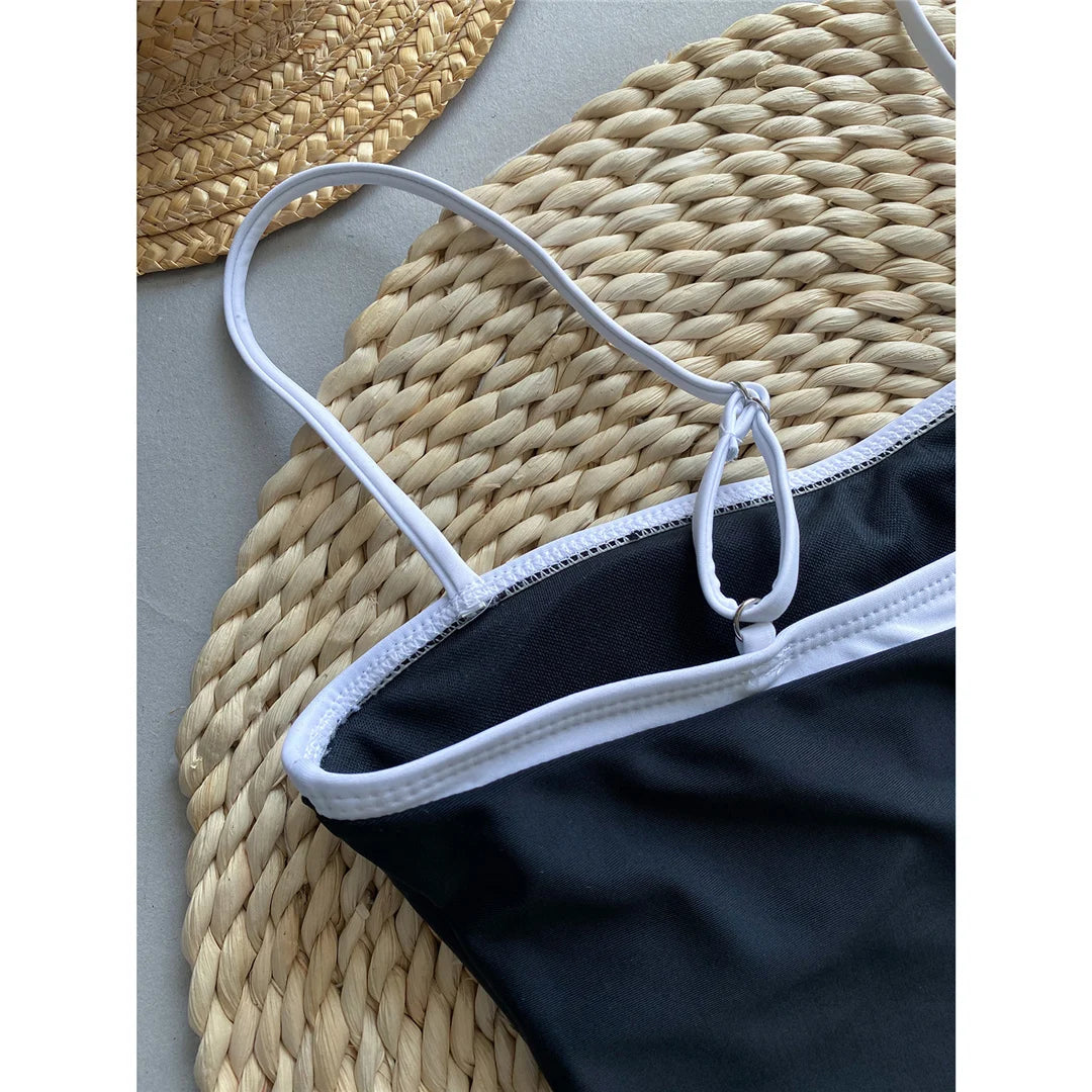 2026 Sexy Color Block Splicing High Leg Cut Full Back Women Swimwear One Piece Swimsuit Female Bather Bathing Suit Swim V5622