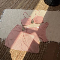 With Skirt High Leg Cut Brazilian Bikini Women Swimwear Female Swimsuit Three-pieces Bikini set Bather Bathing Suit Swim V6741