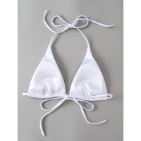 Sexy 13 Colors Halter Satin Brazilian Bikini Women Swimwear Female Swimsuit Two-Pieces Bikini Set Bather Bathing Suit Swim V4966
