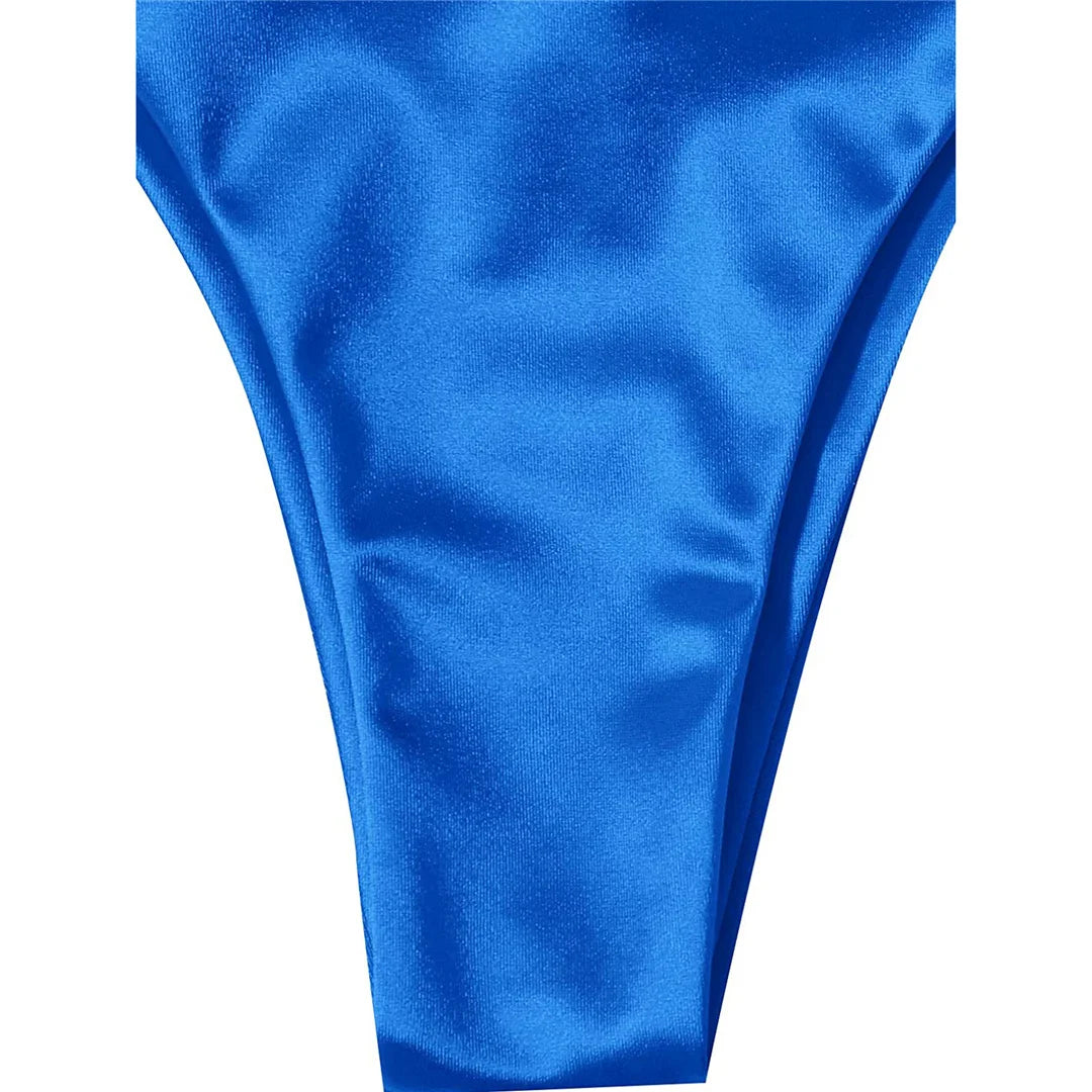Sexy 13 Colors Halter Satin Brazilian Bikini Women Swimwear Female Swimsuit Two-Pieces Bikini Set Bather Bathing Suit Swim V4966