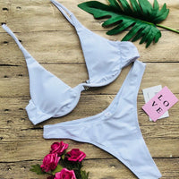 S - XL V-bar Underwired Bikini Female Swimsuit Women Swimwear Two-Piece V Shape Wire Bikini Set Bather Bathing Suit Swim V439