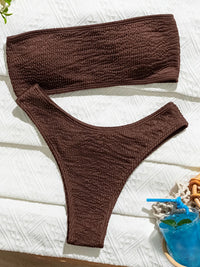 Bandeau Strapless Wrinkled Crinkled Bikini Women Swimwear Female Swimsuit Two-Pieces Bikini Set Bather Bathing Suit Swim V3314B