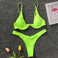 S - XL V-bar Underwired Bikini Female Swimsuit Women Swimwear Two-Piece V Shape Wire Bikini Set Bather Bathing Suit Swim V439