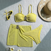 With Skirt High Leg Cut Brazilian Bikini Women Swimwear Female Swimsuit Three-pieces Bikini set Bather Bathing Suit Swim V6741