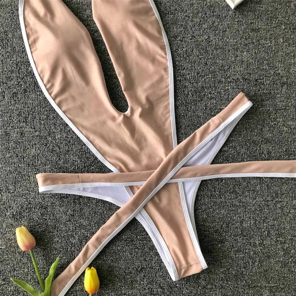 2026 Neon Green Women Swimwear High Cut Backless One Piece Swimsuit Female Bather Sexy Halter Bathing Suit Swim Monokini V1336G