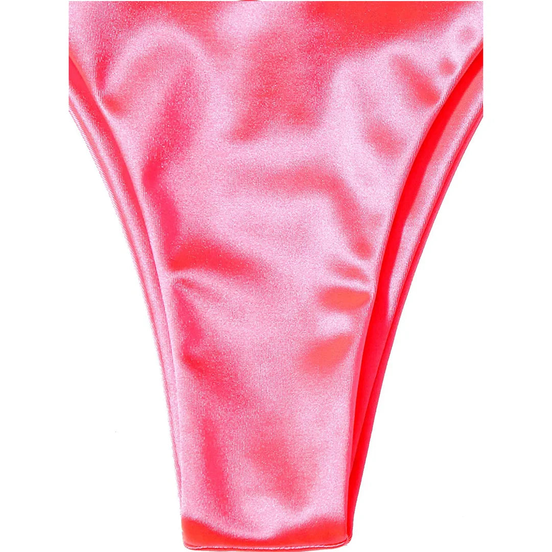 Sexy 13 Colors Halter Satin Brazilian Bikini Women Swimwear Female Swimsuit Two-Pieces Bikini Set Bather Bathing Suit Swim V4966