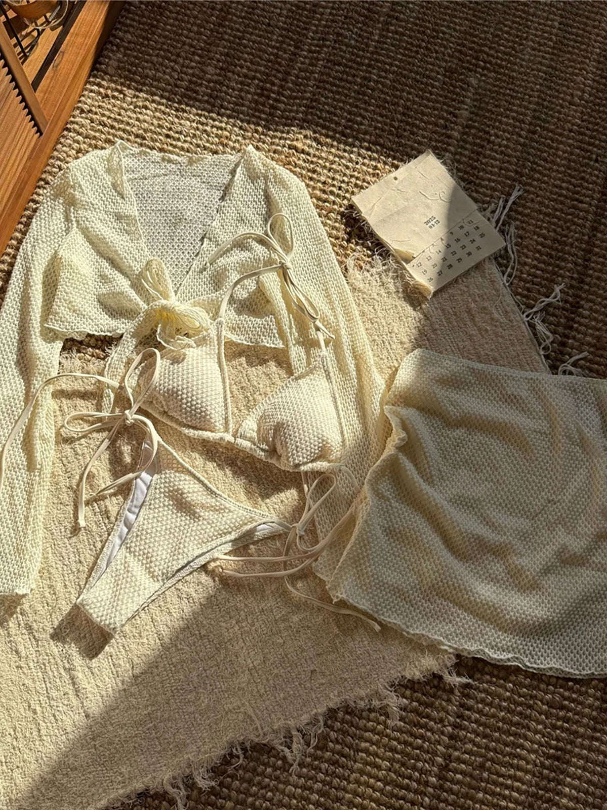 2026 Long Sleeve With Skirt Halter Bikini Women Swimwear Female Swimsuit Four-pieces Bikini set Bather Bathing Suit Swim V6358
