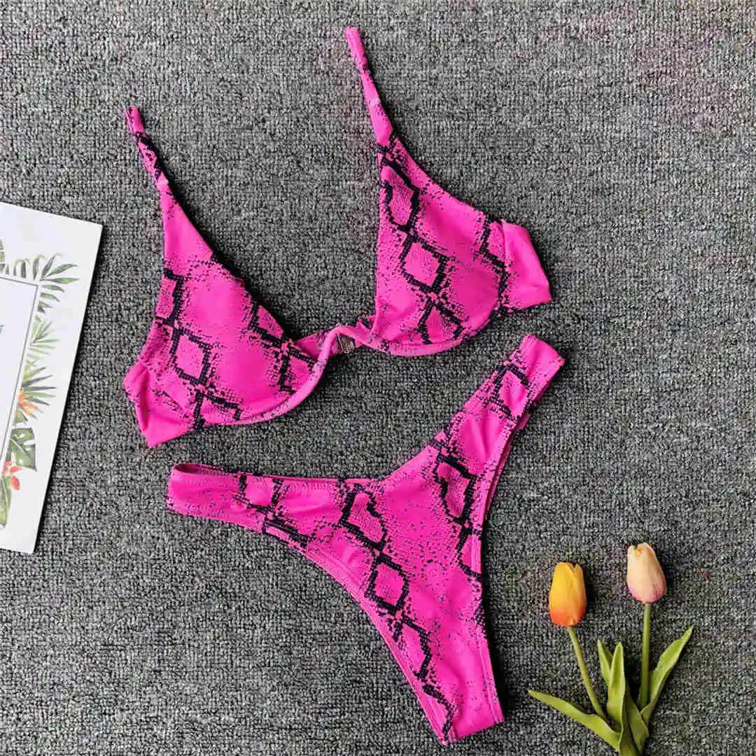 S - XL V-bar Underwired Bikini Female Swimsuit Women Swimwear Two-Piece V Shape Wire Bikini Set Bather Bathing Suit Swim V439