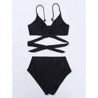 S - XL New 7 Colors V Neck High Waist Bikini Female Swimsuit Women Swimwear Two-Pieces Bikini Set Bather Bathing Suit Swim V5006