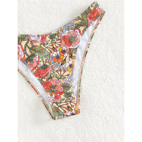 Floral Printed Brazilian Mid Waist Bikini Women Swimwear Female Swimsuit Two-Pieces Bikini Set Bather Bathing Suit Swim V5002