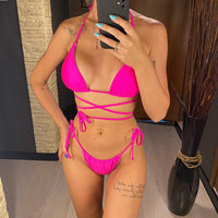 2026 New Wrap Arround Mini Bikini Female Swimwear Women Swimsuit Two-Pieces Bikini Set Brazilian Bather Bathing Suit Swim V1229H